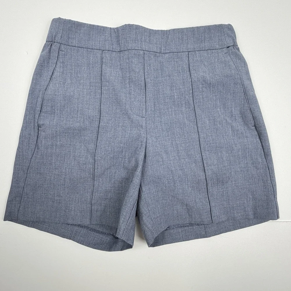Ministry of Supply Women's Tailored Shorts Size S Blue Elastic Waist